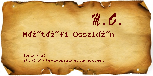 Mátéfi Osszián névjegykártya
